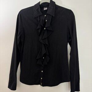 Women's Boutique Ruffle Button Up - Very Nice - Worn Once - Size Med